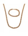 Ensemble Chaîne et Bracelet Byzantin Doré – Acier Inoxydable 304 PVD