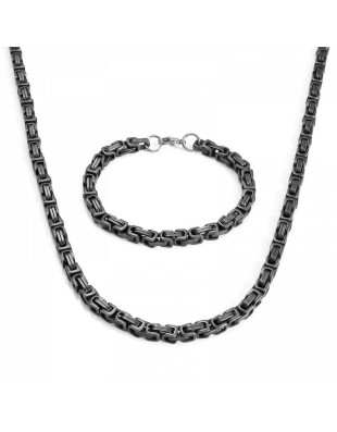 Ensemble Chaîne et Bracelet King Chain Antique – Acier Inoxydable 304 PVD