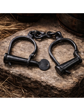 Menottes en Fer Forgé – Finition Antique Noire – Style Médiéval