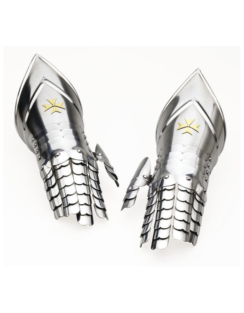 Guantelets templiers décorés – Armure médiévale Marto | Réf. 945.6