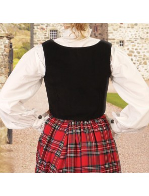 Corsage médiéval femme Colleen noir à lacets