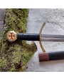Épée de Templier 68 cm dans un fourreau en cuir