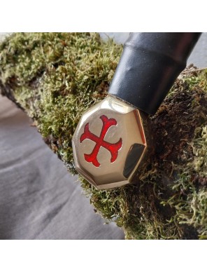 Épée de Templier 68 cm dans un fourreau en cuir
