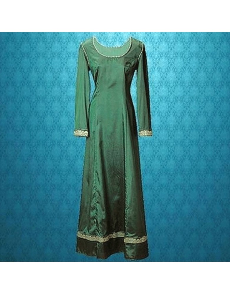 Robe médiévale émeraude XIIIe siècle