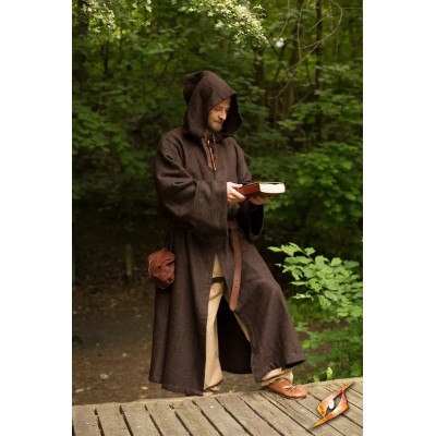 Manteau médiéval Benedict à capuche Mixte