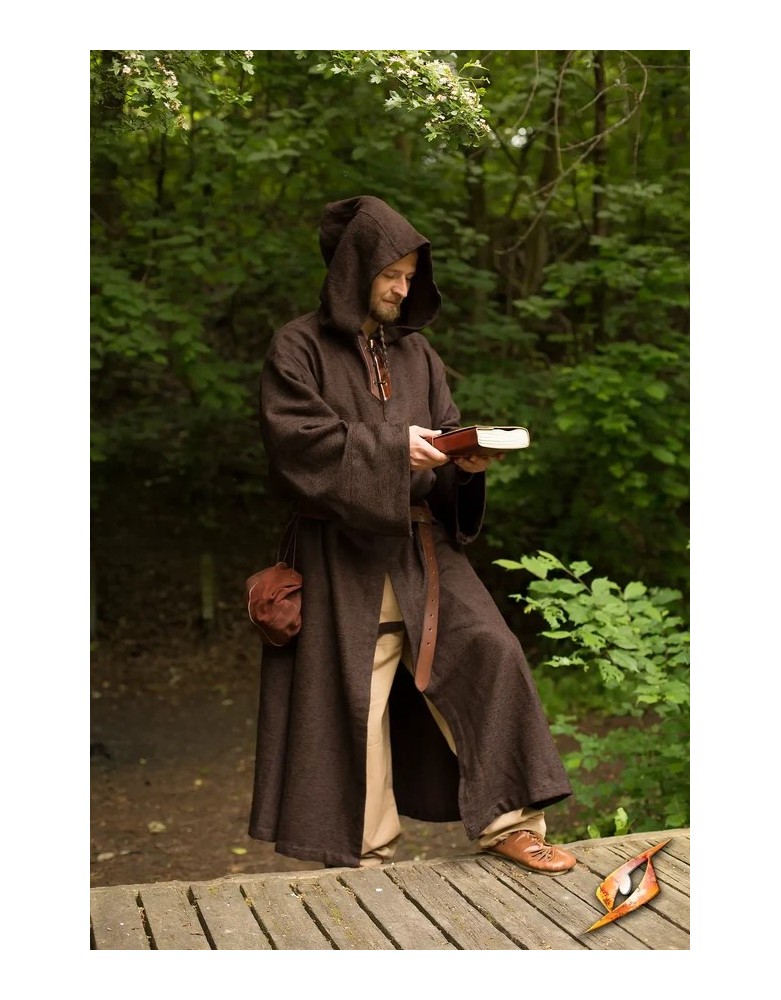 Manteau médiéval Benedict à capuche Mixte