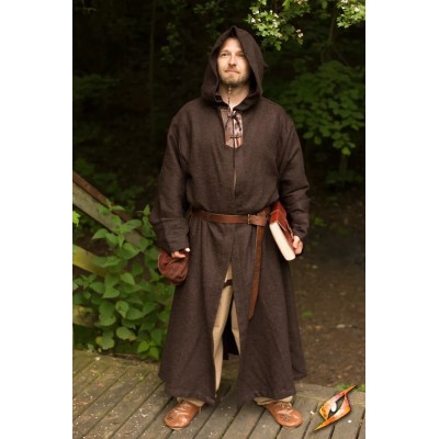 Manteau médiéval Benedict à capuche Mixte