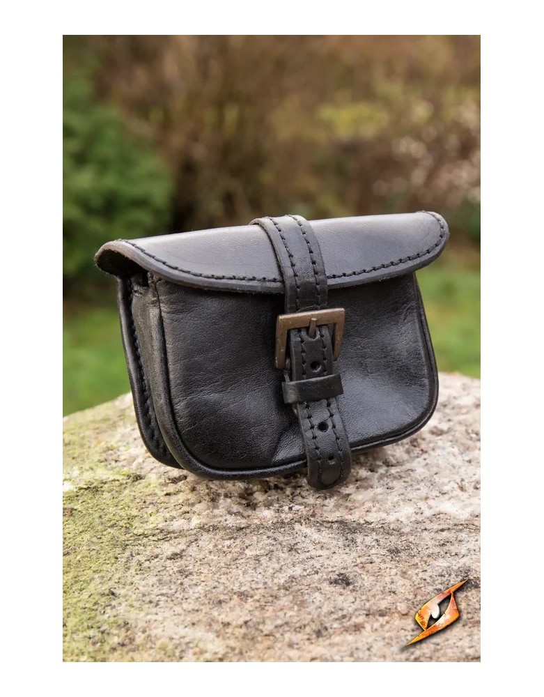 Sacoche médiévale Warrior Petit en cuir noir