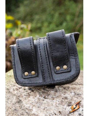 Sacoche médiévale Warrior Petit en cuir noir