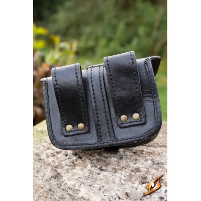 Sacoche médiévale Warrior Petit en cuir noir