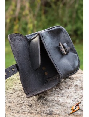 Sacoche médiévale Warrior Petit en cuir noir