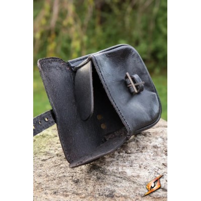 Sacoche médiévale Warrior Petit en cuir noir