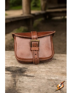 Sacoche médiévale Warrior Petit en cuir marron