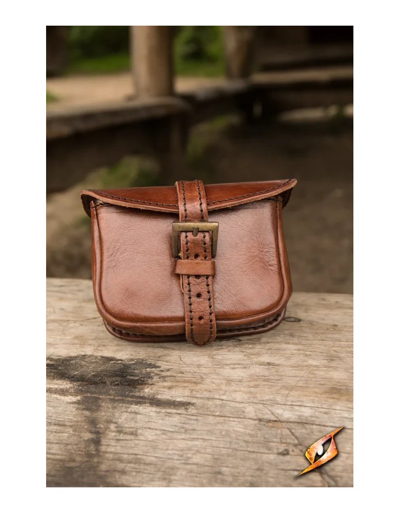 Sacoche médiévale Warrior Petit en cuir marron