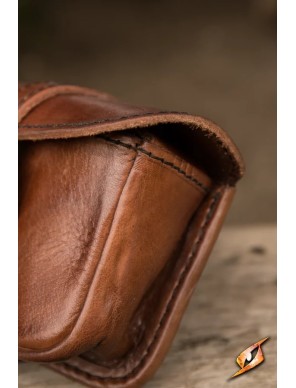Sacoche médiévale Warrior Petit en cuir marron