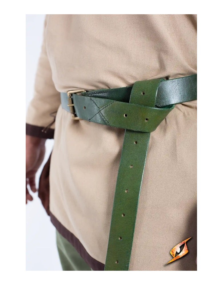Ceinture médiévale X-Belt en cuir vert