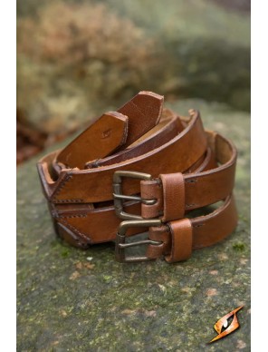 Ceinture médiévale Twin Belt en cuir marron