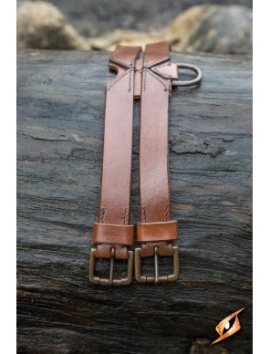 Ceinture médiévale Twin Belt en cuir marron