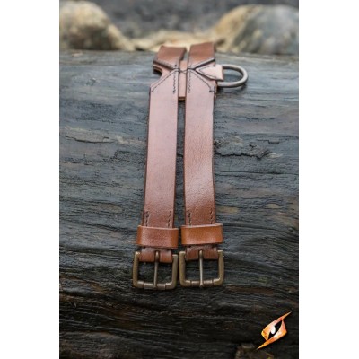 Ceinture médiévale Twin Belt en cuir marron