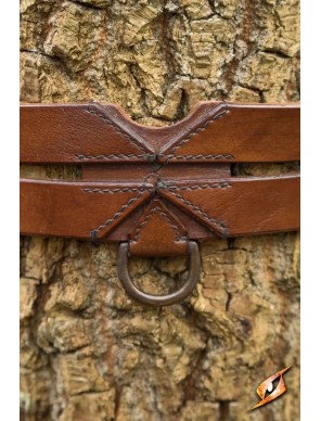 Ceinture médiévale Twin Belt en cuir marron