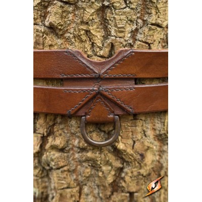 Ceinture médiévale Twin Belt en cuir marron