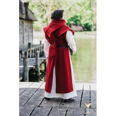 Cyclas médiévale Bernard en laine rouge