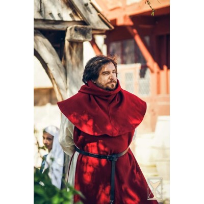Cyclas médiévale Bernard en laine rouge