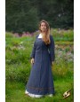 Robe viking Estrid en coton à chevrons gris nuit