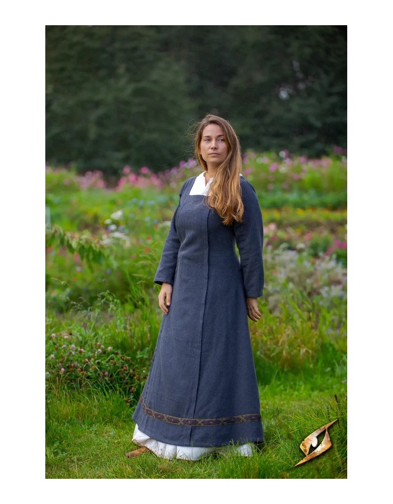 Robe viking Estrid en coton à chevrons