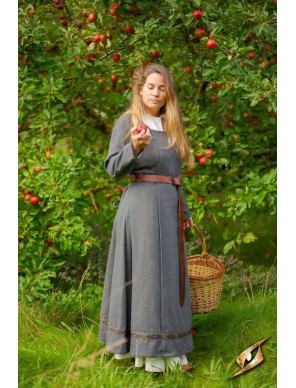 Robe viking Estrid en coton à chevrons