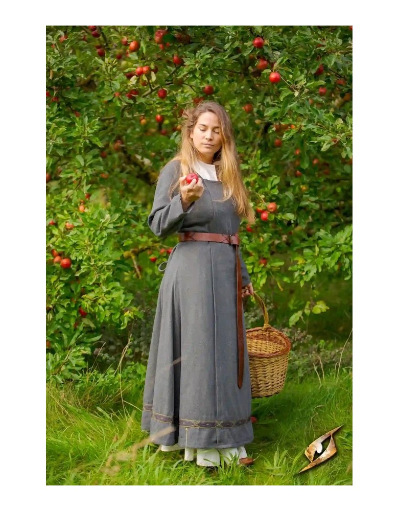Robe viking Estrid en coton à chevrons