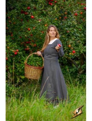 Robe viking Estrid en coton à chevrons