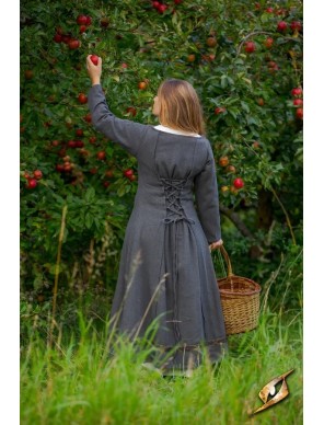 Robe viking Estrid en coton à chevrons