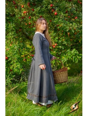Robe viking Estrid en coton à chevrons
