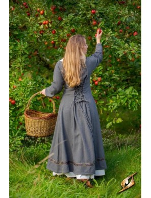 Robe viking Estrid en coton à chevrons
