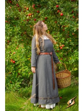 Robe viking Estrid en coton à chevrons