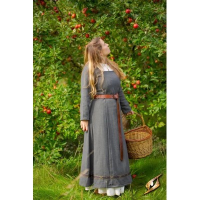 Robe viking Estrid en coton à chevrons