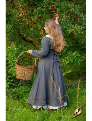 Robe viking Estrid en coton à chevrons