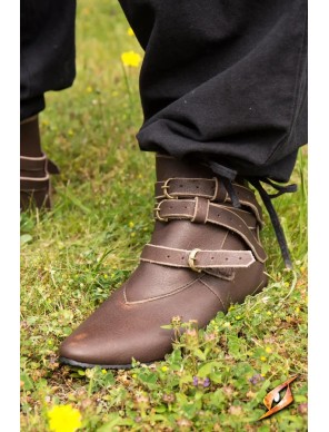 Chaussures médiévales Godfrey en cuir marron