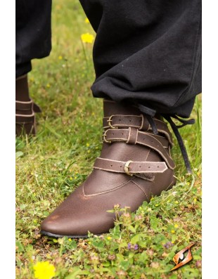 Chaussures médiévales Godfrey en cuir marron