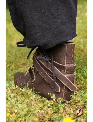 Chaussures médiévales Godfrey en cuir marron