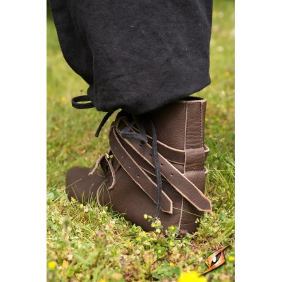 Chaussures médiévales Godfrey en cuir marron