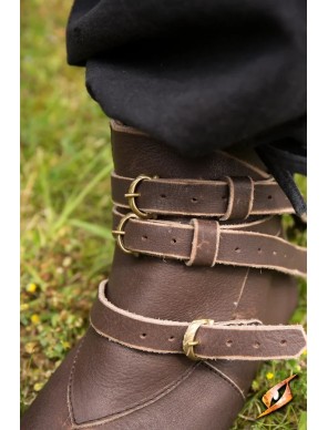 Chaussures médiévales Godfrey en cuir marron