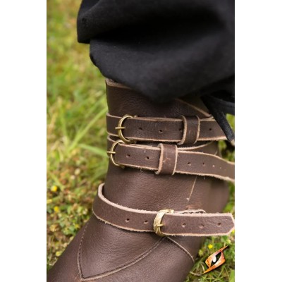 Chaussures médiévales Godfrey en cuir marron