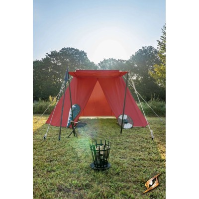 Tente médiévale pavillon à deux pans 3 × 5 m rouge empereur