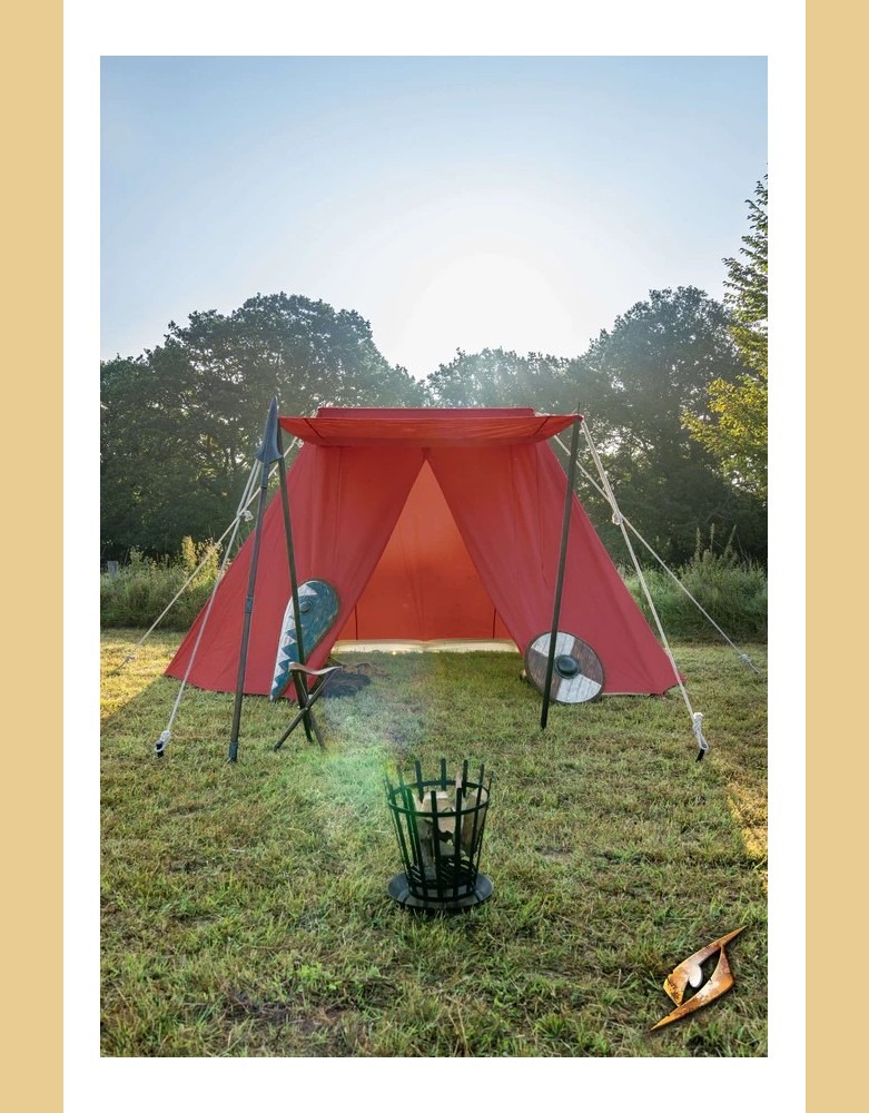 Tente médiévale pavillon à deux pans 3 × 5 m rouge empereur