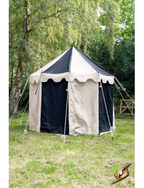 Pavillon médiéval rond 3 m – Naturel & Noir Epic