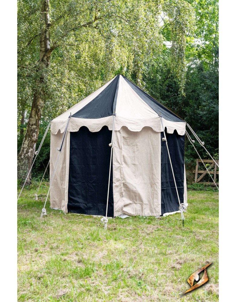 Pavillon médiéval rond 3 m – Naturel & Noir Epic