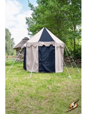 Pavillon médiéval rond 3 m – Naturel & Noir Epic