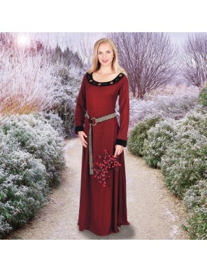 Robe Médiévale Normandie Grenat et Noire